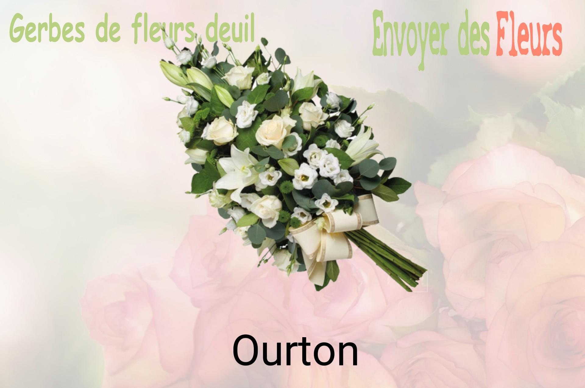 Gerbe de fleurs de deuil livrée à Ourton